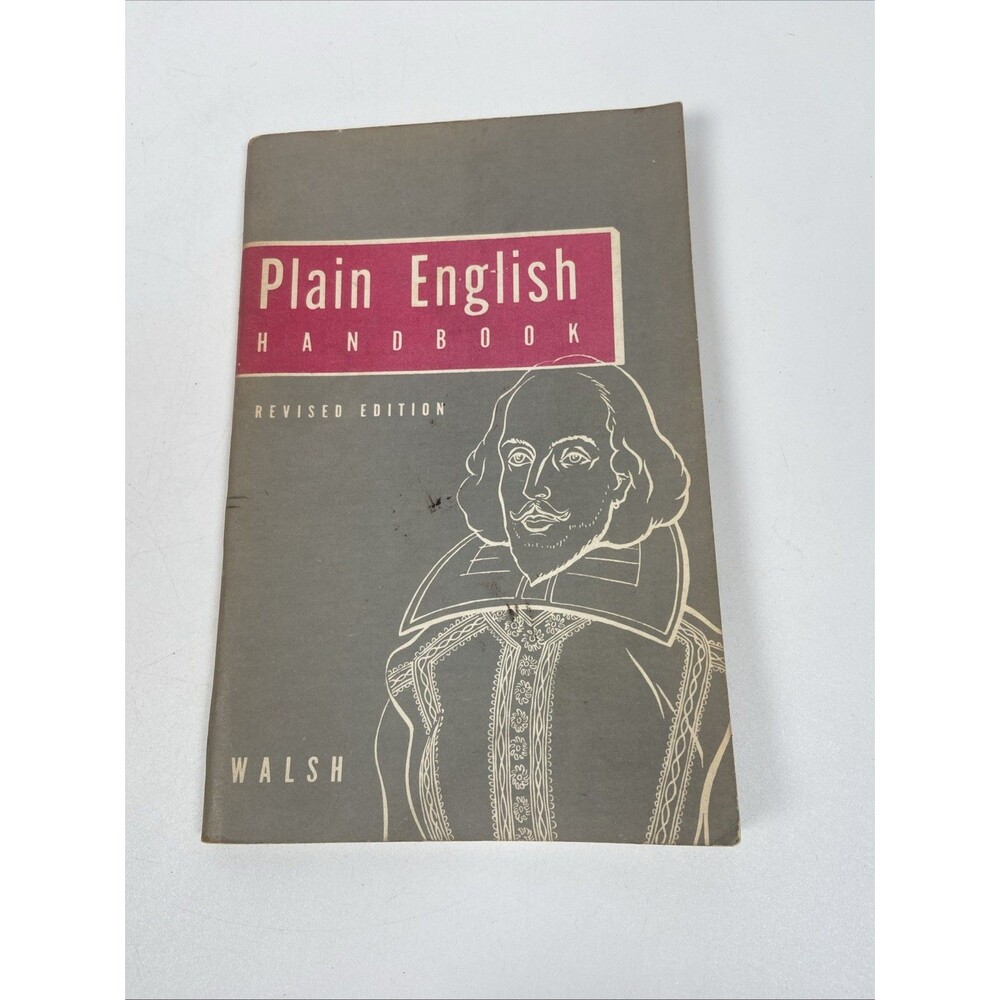 Vintage Plain English Handbook Walsh 1951 Grammar Textbook Sentence Diagram